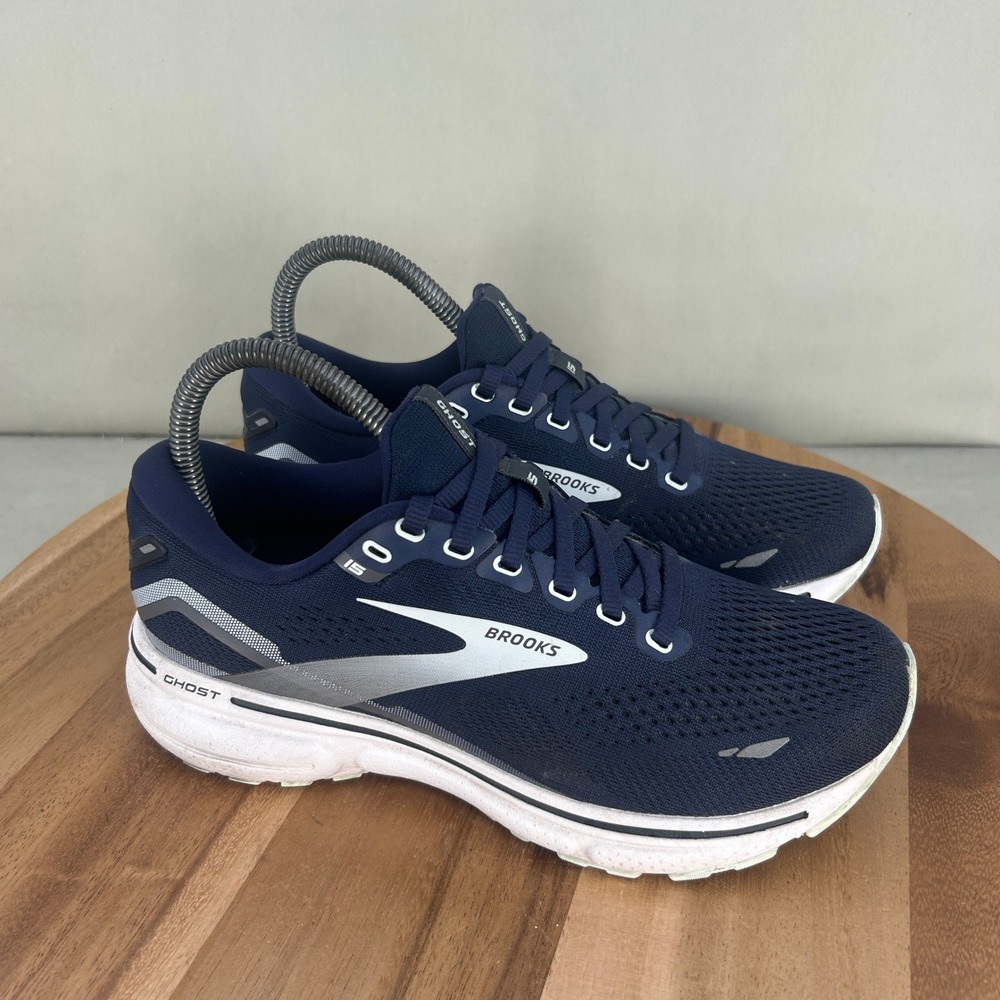 Brooks Ghost 15 Womens Running Shoes Navy Blue 1203801D450 Size 7 D Wide Comfort